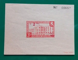 FRANCE 1942 MNH LYON PHILATELIQUE PROPAGANDE EXPOSITION RED SHEET UNMOUNTED MINT - Picture 1 of 2