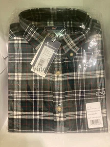 Vineyard Vines Plaid Flannel Shirt Nautical Navy Plaid Large - Picture 1 of 3