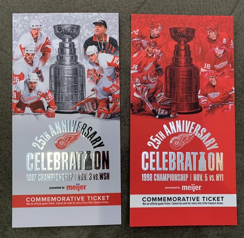 Detroit Red Wings Commemorative Stanley Cup Tickets - SGA Cover
