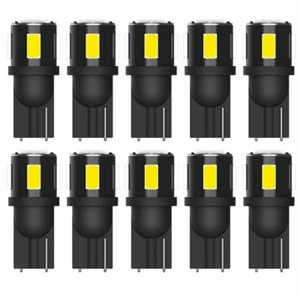 10 pezzi CANBUS T10 W 5W 4SMD lampada LED luce di posizione interno base in vetro luce bianca - Foto 1 di 8