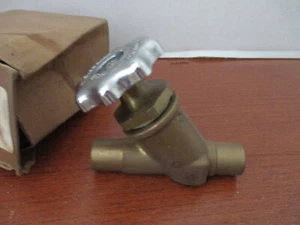 Válvula de mano de refrigeración de latón AURORA ~ 5/8" soldadura ~ Nueva en caja - Imagen 1 de 3