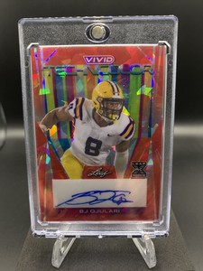 2023 LEAF VIVID FOOTBALL BJ OJULARI TECHNICOLOR RED CRYSTAL RC AUTO /8 DH