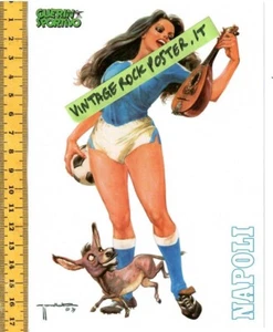 Guerin Sportivo - NAPOLI calcio pinup mascotte cartolina postcard miniposter - Imagen 1 de 1