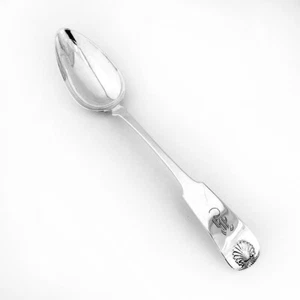 Fiddle Shell Stuffing Spoon Hall Hewson Brower Coin Silver 1835 Mono - Picture 1 of 4
