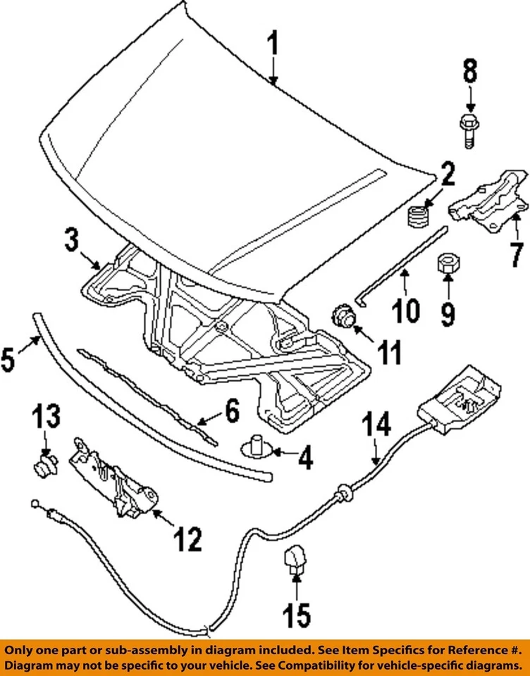 Componentes capó Nissan OEM 02-25 Altima 658298J000 Foto 1 de 1