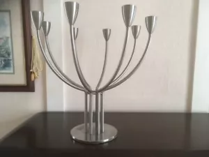 IKEA Stockholm Hagberg Brushed Stainless Steel 8 Arm Candelabra - Picture 1 of 10