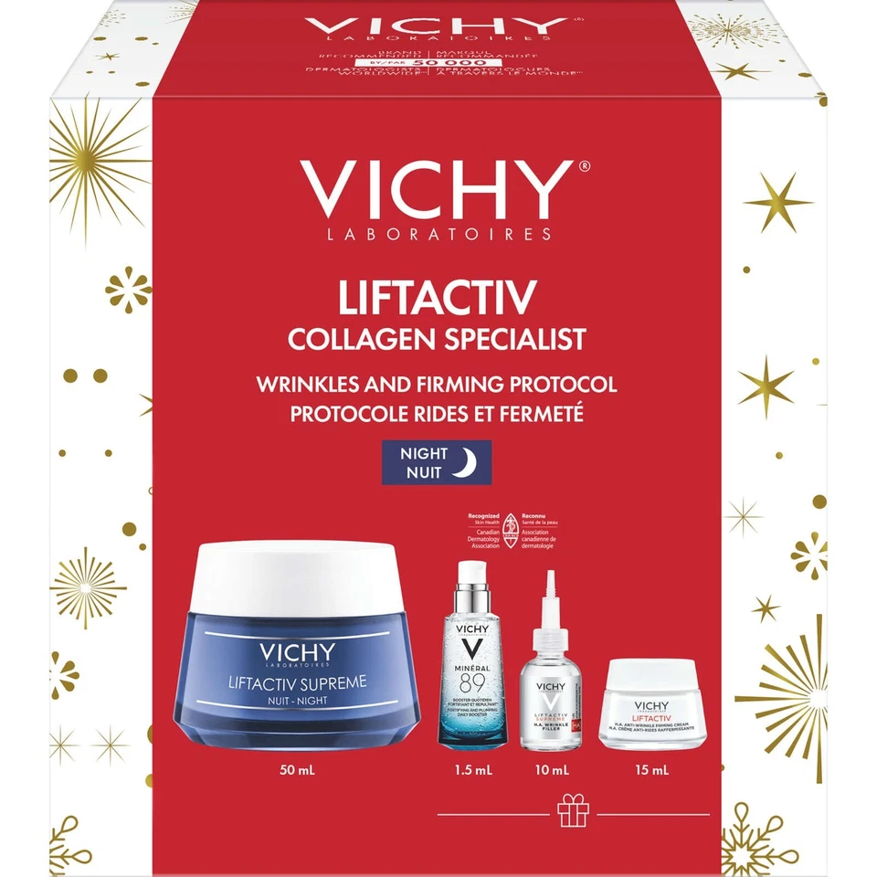 Vichy Liftactiv Supreme Night Cream Kit Redensify Daily Moisturizing 4pcs NEW - Image 1 of 1
