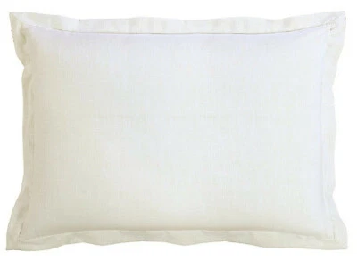 Southern Living HEIRLOOM LINEN Nueva Funda de Almohada Estándar Falsa Blanca 100% Lino Nueva en Paquete Foto 1 de 4