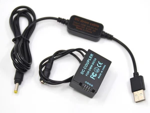 DMW-BMB9 Dummy Battery DCC6+USB Power Cable For Panasonic FZ100 FZ150 FZ40 FZ48 - Picture 1 of 4