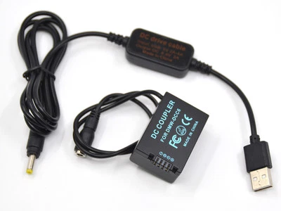 DMW-BMB9 Dummy Battery DCC6+USB Power Cable For Panasonic FZ100 FZ150 FZ40 FZ48 - Image 1 of 4
