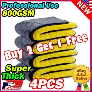 4PCS Super Thick Plush Microfiber Towel Cleaning Rag Cloth Polishing Detailing - Picture 1 of 7