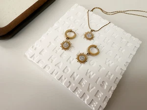 JMILYJW Starburst Anhänger und Ohrringe Set Schmuckset - Bild 1 von 8