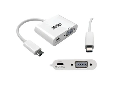 Адаптер Tripp Lite U444-06N-V-C USB-C на VGA и порт зарядки USB-C PD - Изображение 1 из 4
