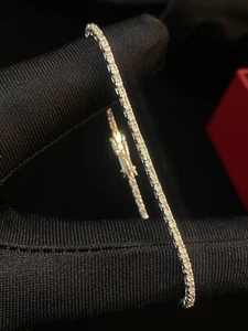 Pave 0.55 Cts Round Brilliant Cut Natural Diamonds Tennis Bracelet In 14K Gold - Picture 1 of 12