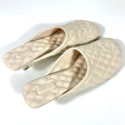 Burberry EKD Cuero Bebé Gatito Tacón Mules Jabón Talla EU 40 Se Ajusta Como EE. UU. 9 NUEVO Foto 1 de 4