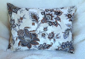 12x16 Travel Accent Lumbar Pillowcase / Beige Floral Drawing Room Footstool - Picture 1 of 6