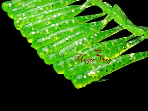 12X Soft Lure 2" Drop Shot Green Bass Grub Worm Plastic Swimbaits Silicone Bait - Picture 1 of 5