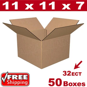 50 - 11x11x7 Cardboard Boxes Mailing Packing Shipping Box Corrugated Carton - Picture 1 of 1
