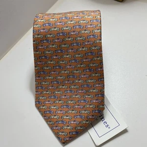 Vineyard Vines Boys / Short Mens Tie Peach Cars NEW - Picture 1 of 5