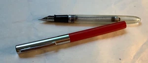 2 Sheaffer School Pens-Red w/Chrome “F”, Clear Barrel(NO CAP),304 nib-50’s-‘60’s - Picture 1 of 3