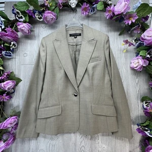 Anne Klein Blazer Jacket Size 10 Womens Gray Wool Career Office Work - Picture 1 of 15