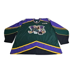 Vintage CCM Mobile Mysticks Hockey Trikot XXL grün lila 90er ECHL verstorbenes Team - Bild 1 von 13
