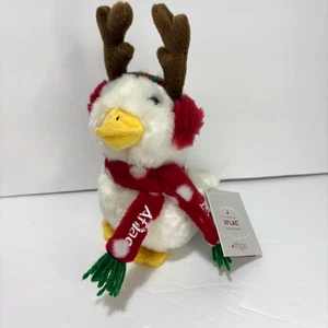 AFLAC 2012 VACANZA RENNA ANATRA 6" renna paraorecchie sciarpa Natale senza suono - Foto 1 di 9