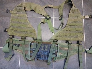 Rare Us Molle Woodland Webbing Belt And Vest Harness First Pattern - Picture 1 of 5