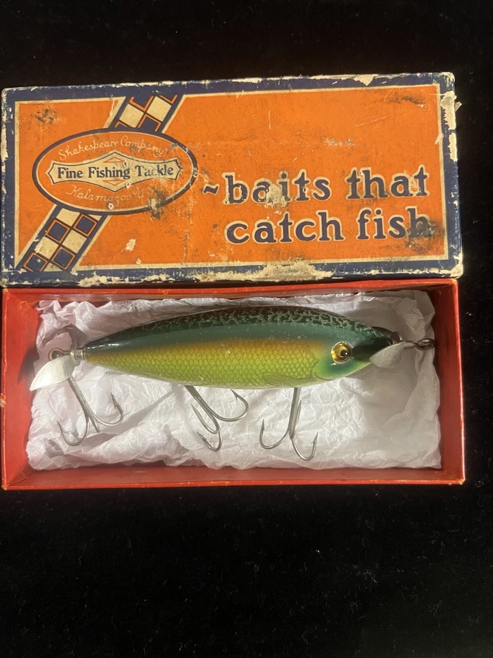 Винтажная подводная рыболовная приманка Shakespeare Submarine Minnow No42 1930-е отличное состояние - Изображение 1 из 4