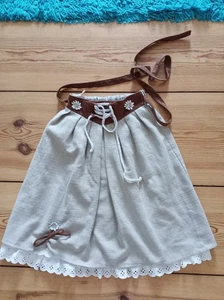 Mädchen Rock 122 Landhaus Stil Edelweiß Leinen Viskose Kordel 😊 - Bild 1 von 5