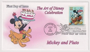 DISNEY CELEBRATION MICKEY MOUSE & PLUTO Stamp Colton FDC C9728 - Picture 1 of 1