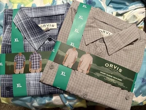 Orvis blau & grau kariertes kurzärmliges Freizeithemd mit Knopfleiste für Herren Größe XL Paket 2 - Bild 1 von 8