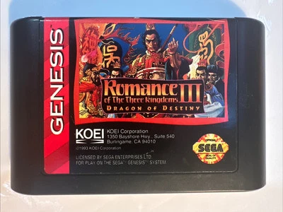 Romance of the Three Kingdoms III 3: Dragon of Destiny (Sega Genesis) Cart Only - Image 1 of 3