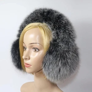 Earmuffs Winter Women Earmuffs Plush Real Farm Fox Fur Ear Hats Scarves Fuzzy - Picture 1 of 44