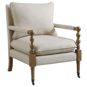 Coaster Furniture Upholstered Casters Beige Accent Chair 35dot5in H - Picture 1 of 3