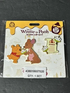 Disney Winnie the Pooh Cento Acri Legno Kanga Smaltato Spilla Set Disneyland Paris - Foto 1 di 4