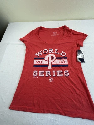 Womens Majestic Threads Red Philadelphia Phillies 2022 World Series Size 2XL NWT - Image 1 of 4