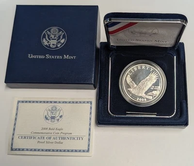 2008 P Bald Eagle Proof Silver Dollar ~ Commemorative $1 in OGP - Image 1 of 4