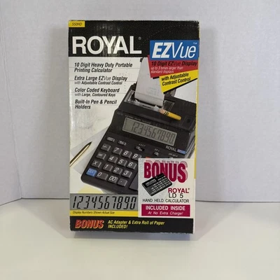 Royal EZVue 10 Digit Heavy Duty Portable Printing Calculator 550HD & Royal LD5 - Image 1 of 4