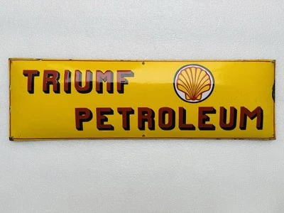Emailschild Shell Triumf Petroleum Benzin - 80x24cm - Original um 1930 - Bild 1 von 4