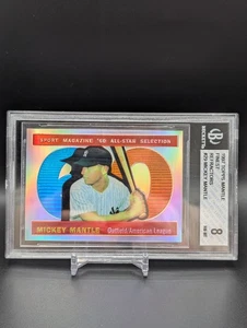 1997 Topps Finest Refractor Mickey Mantle #29 BGS 8 New York Yankees JH3 - Picture 1 of 2