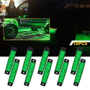 Green LED Pods Underbody Rock Wheel Light For Jeep Offroad Truck UTV ATV Boat 10 - Picture 1 of 7