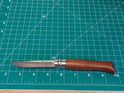 Opinel No 8 Folding Knife Plain Edge Inox Blade Ring Lock *Chips* - Image 1 of 4