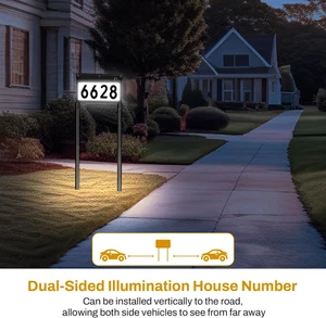Señales de dirección solares para patio iluminación de doble cara números de casa modos exteriores - Imagen 1 de 9