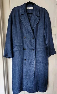 Zara womens relaxed linen summer trench coat size M, (10) - Picture 1 of 5