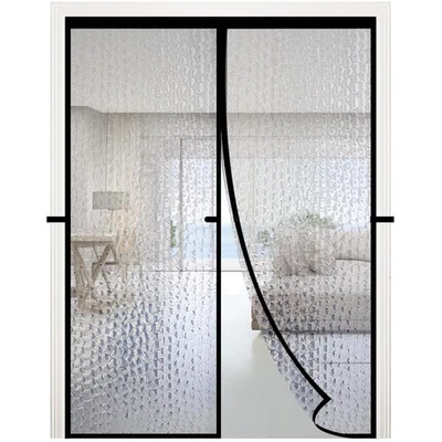 Cortina de puerta magnética con aislamiento térmico - Se adapta a 38"x82" | Eficiente y elegante Foto 1 de 4