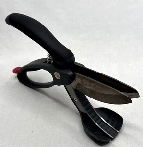 Pampered Chef Salad Chopper Double Bladed Shears Gray Locking Handle - Picture 1 of 8