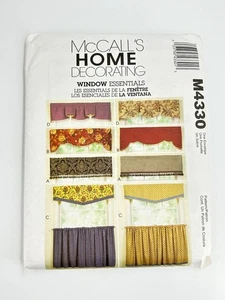 McCALL'S M4330 Window Essentials Valances & Café Curtains Pattern Uncut - Picture 1 of 2