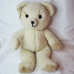 Oso de peluche Acurrucado 15" Peluche De Colección 1986 Palanca Bro Peluche Sherpa Russ Peluche - Imagen 1 de 7