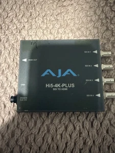 Aja HI5-4K-PLUS SDI to HDMI Converter with Power Supply and Cables - Picture 1 of 4
